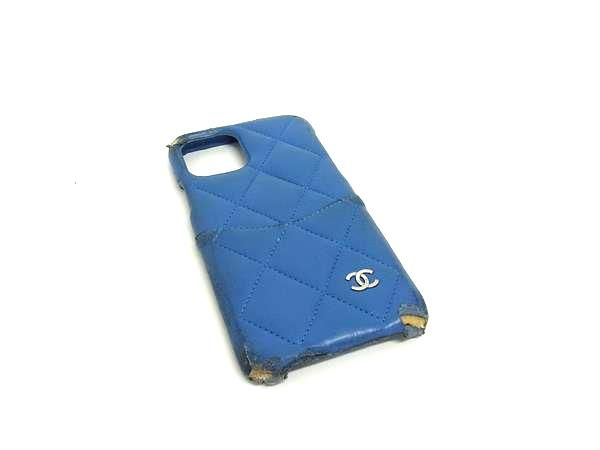 Chanel Coco Marc Matelasse Caviar Skin Iphone 11 Pro Phone Case For Women Blue