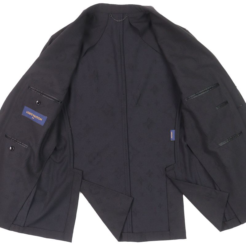 Louis Vuitton 23AW Wool Monogram Allover Pattern Single Tailored Jacket Black