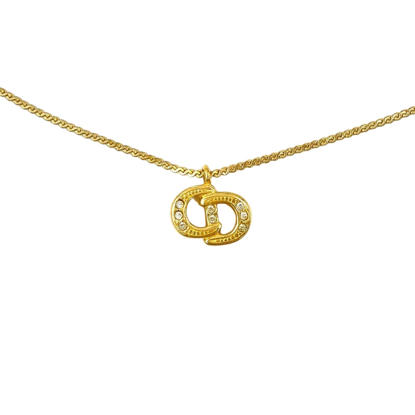 Dior Cdlogo Line Stone Gold Necklace — view 2