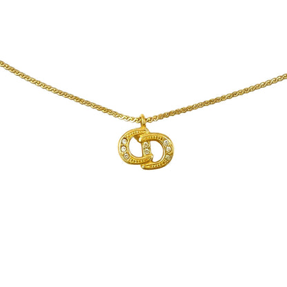 Dior Cdlogo Line Stone Gold Necklace — view 2