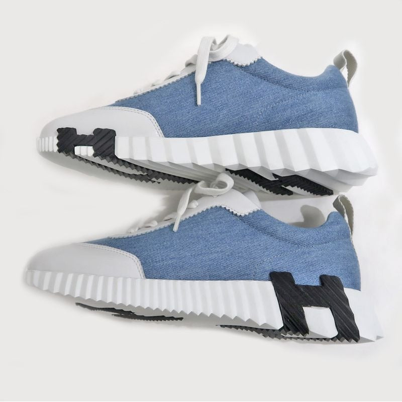 Hermes Bouncing Sneakers Size 38.5 Blue White Apparel — view 4