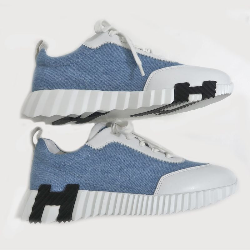 Hermes Bouncing Sneakers Size 38.5 Blue White Apparel — view 5