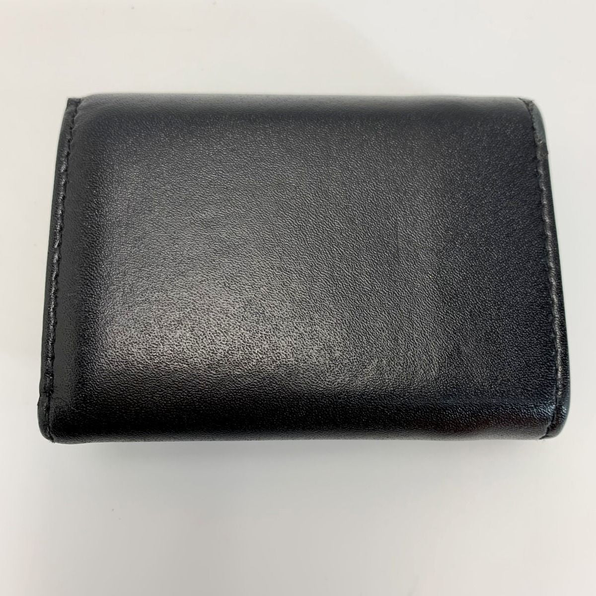 Fendi F's Compact Leather Black Trifold Wallet