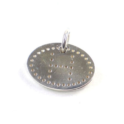 Hermes Eclipse Evelyne AG 925 H Logo Motif Perforated Oval Pendant Top Silver
