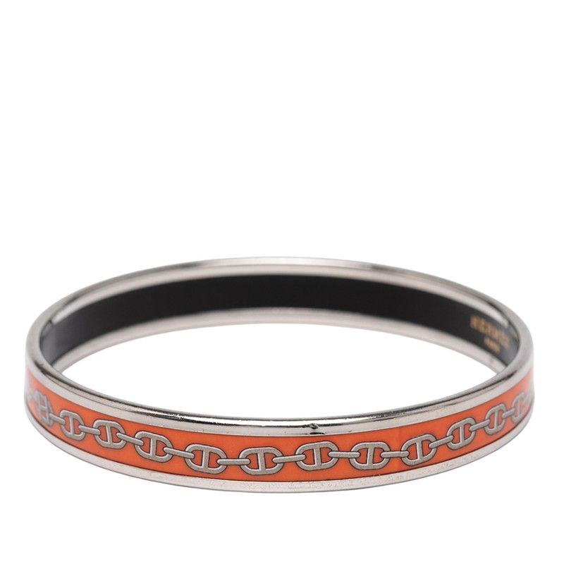 Hermes Emile Chaine D'ancre Motif Silver Orange Metal Ladies Hermes