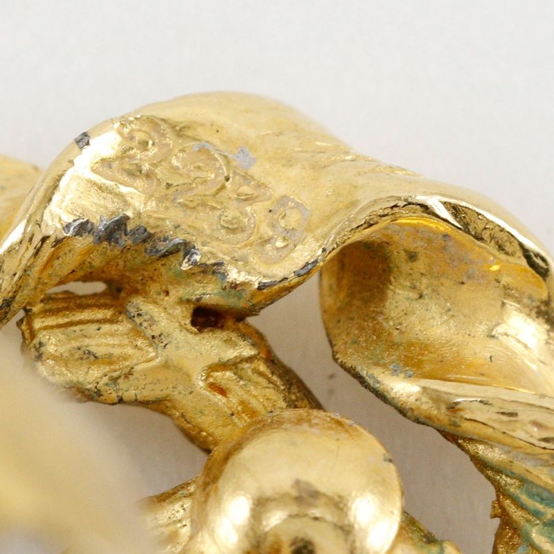 Chanel Round Coco Mark Vintage Gold Plated 2239 Ladies 9.7g Earring