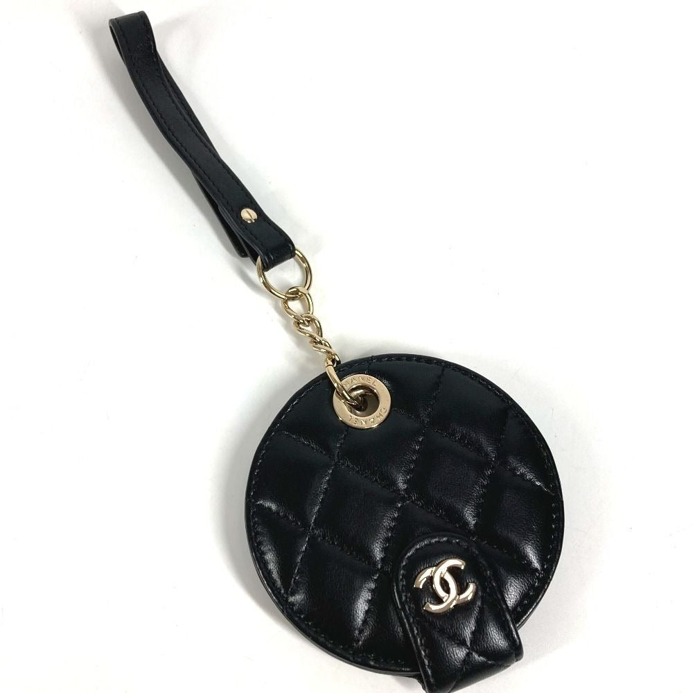 Chanel Key Holder Logo CC Quilted Leather Black