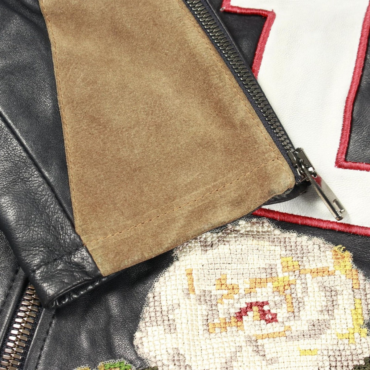 Dolce & Gabbana Leather Jacket 48 Navy Multicolor — view 10