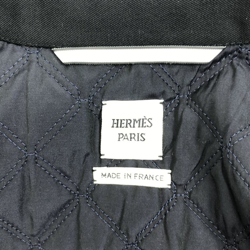 Hermes - Wool Gabardine Croazip Serie Button Jacket - 36 - Black - Women