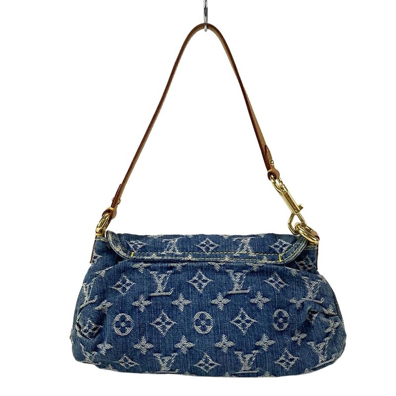 Louis Vuitton Shoulder Bag Monogram Denim Mini Pleated M95050 Blue Cotton
