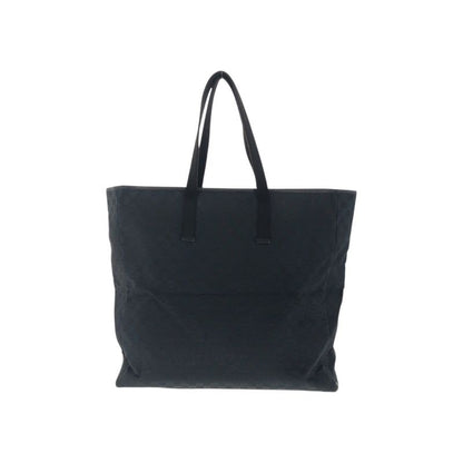 Gucci Black Silver Hardware GG Canvas/leather 90480 Tote Bag Shoulder Bag
