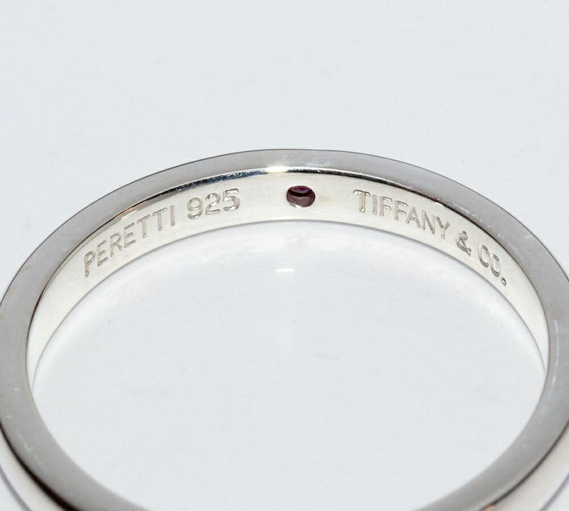 Tiffany & Co Ring SV Ruby 1P Elsa Peretti Stacking Band Ring