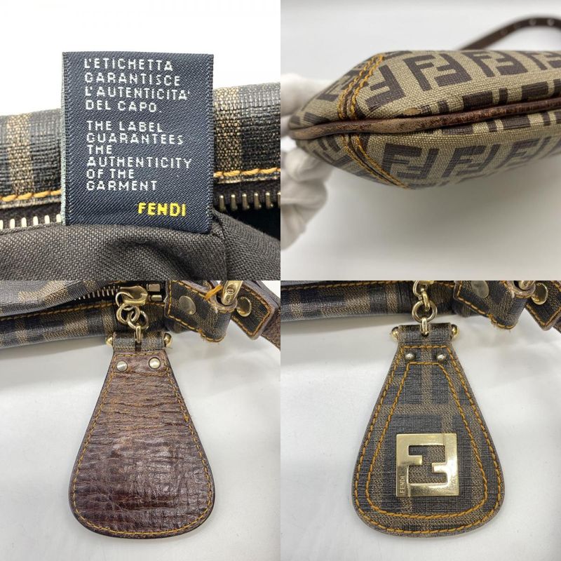 Fendi 2241-8bt118 Shoulder Bag Zucca Zucchino PVC Beige Brown Ladies Men