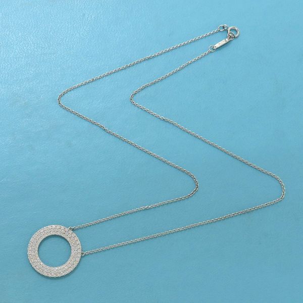 Tiffany & Co Metro Circle Diamond Necklace /3 Rows