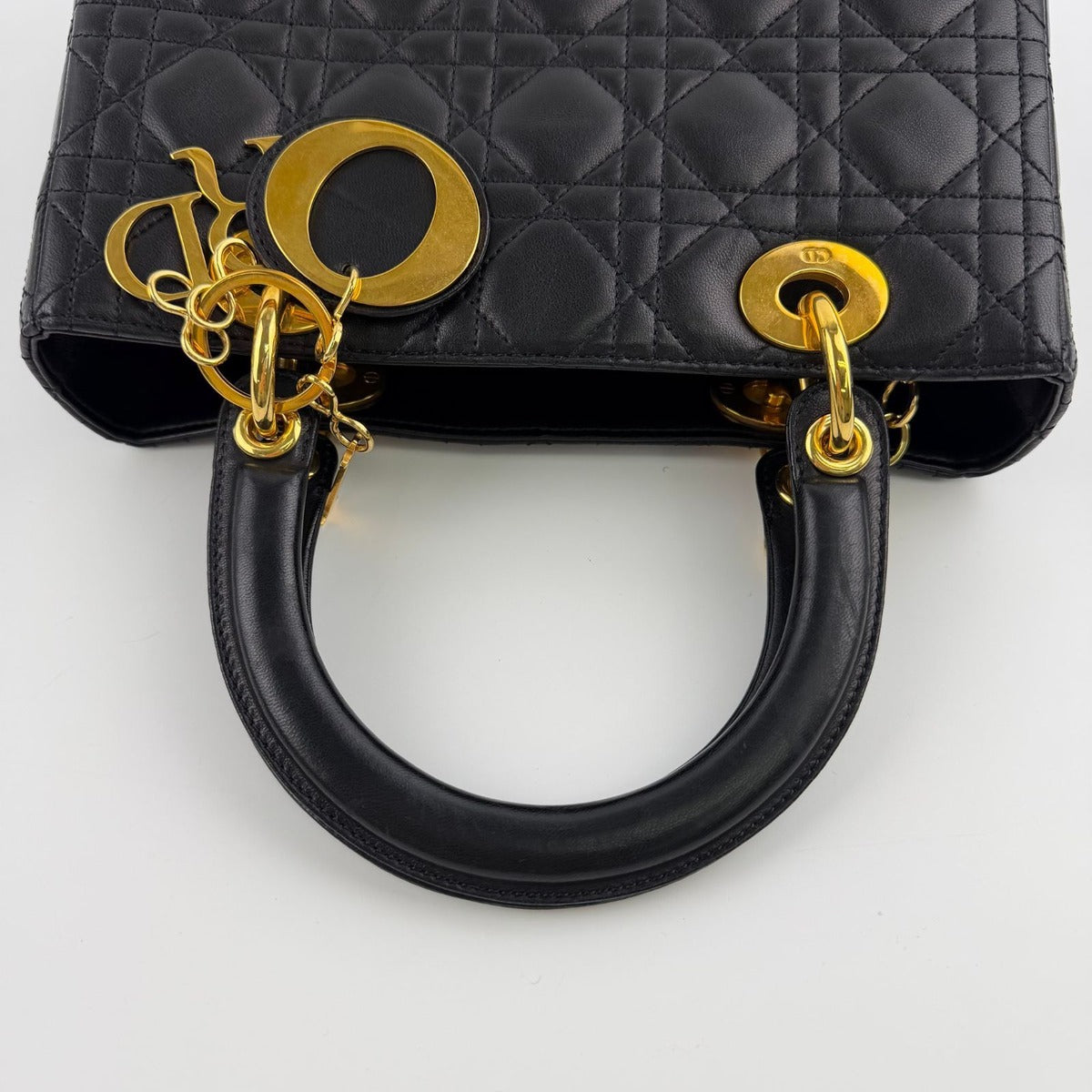 Dior Lady Handbag Black Leather Vintage — view 14
