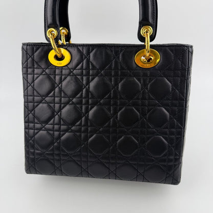 Dior Lady Handbag Black Leather Vintage — view 4