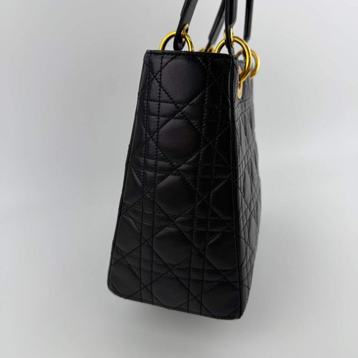 Dior Lady Handbag Black Leather Vintage — view 6