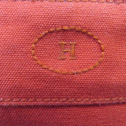 Hermes Bolide Pouch Mini 100% Cotton H Logo Embroidery Leather Use Cosmetic