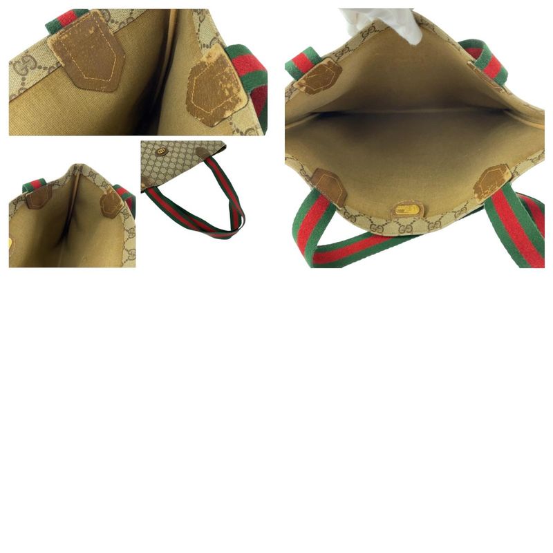 Gucci Vintage Old Gucci Sherry Line Beige GG Supreme Canvas 002 63 0048 Tote