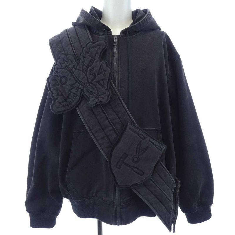 Louis Vuitton Zip Throw Denim Hoodie With Sash And Patch Hha61 Wrdh Blouson