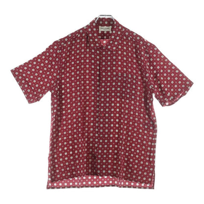 Saint Laurent Paris All Over Pattern Silk Short Sleeve Shirt Red