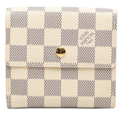 Louis Vuitton Damier Azur Portefeuille Elise White Leather