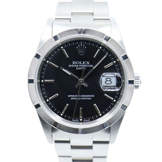 Rolex Oyster Perpetual Date Black Bar-p Watch