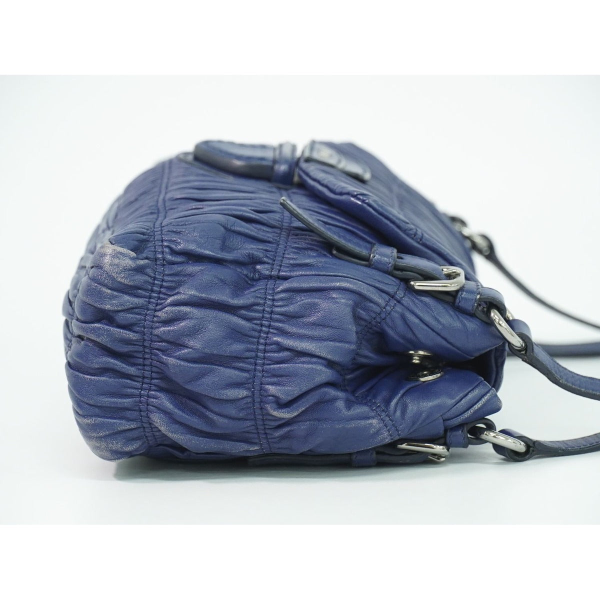 Prada Nappa Leather Shoulder Bag Navy — view 4
