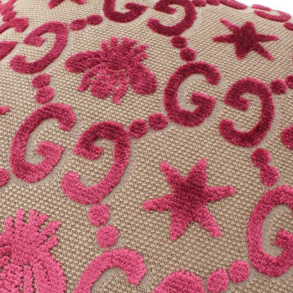 Gucci Fabric Feather Flower GG BEE Embroidered Fringe Pillow Cushion Interior