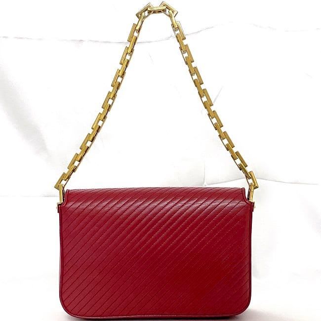 Saint Laurent Semi Shoulder Bag Red Chain