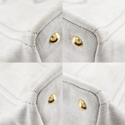 Prada Canapa Triangle Logo Plate 1bg439 Denim Light Gray Women's Handbag