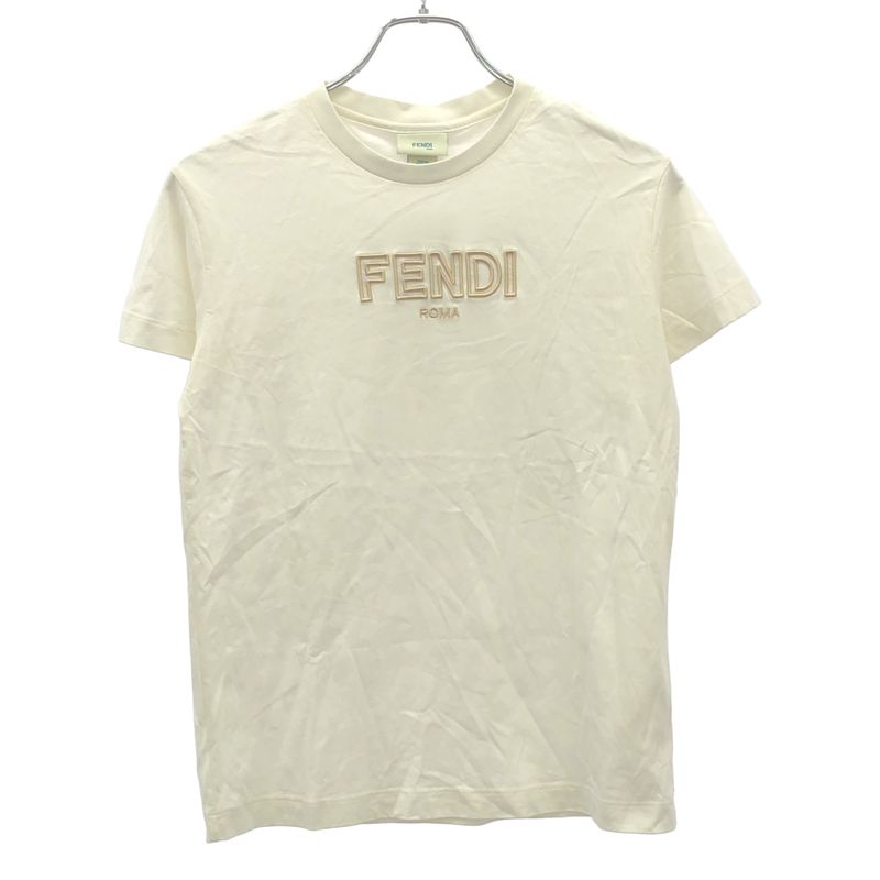 Fendi Kids Fendi Kids Logo Embroidered Crew Neck T-Shirt Jui159 7aj 12a White