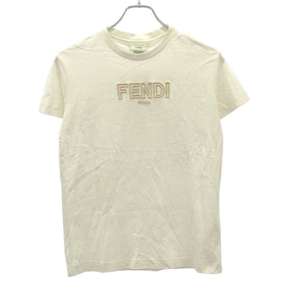 Fendi Kids Fendi Kids Logo Embroidered Crew Neck T-Shirt Jui159 7aj 12a White