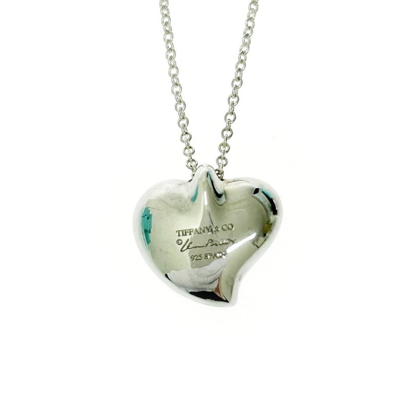 Tiffany & Co Silver Curved Heart Necklace 4.3g 925 Engraved 412035 Necklace