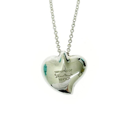 Tiffany & Co Silver Curved Heart Necklace 4.3g 925 Engraved 412035 Necklace