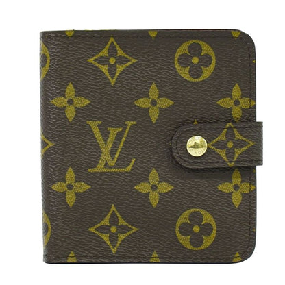 Authentic Louis Vuitton LV Compact Zip Monogram Fold Wallet Brown M61667