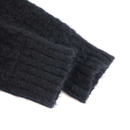 Hermes Mohair Knit Gown Coat Black 40