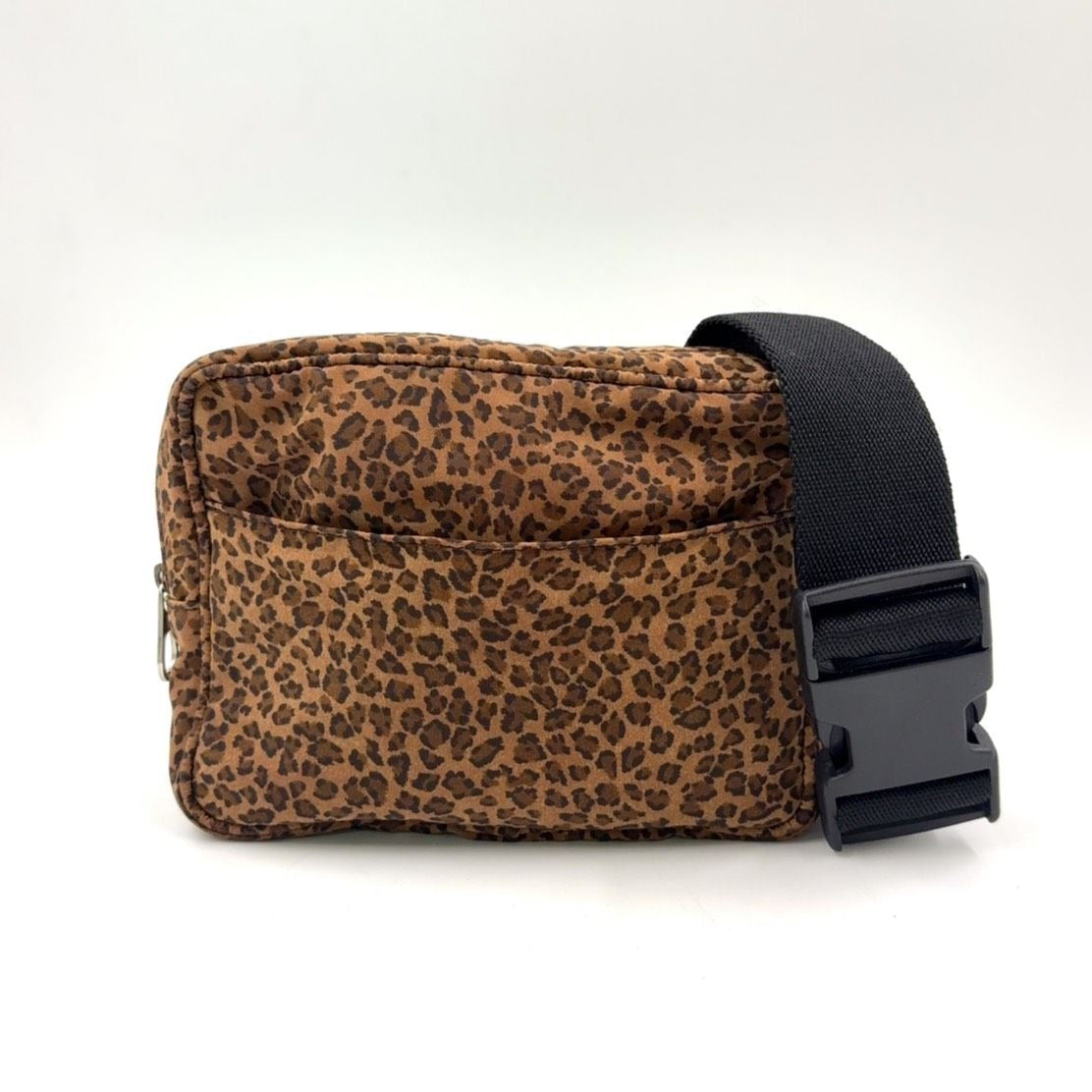 Bottega Veneta Leopard Cotton Brown Clutch Silver