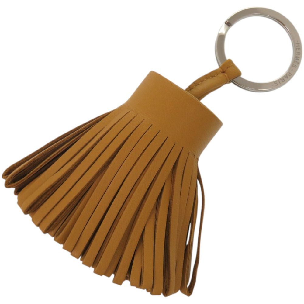 Hermes Bag Charm Fringe Key Holder Agno Milo Sesame Brown Carmen
