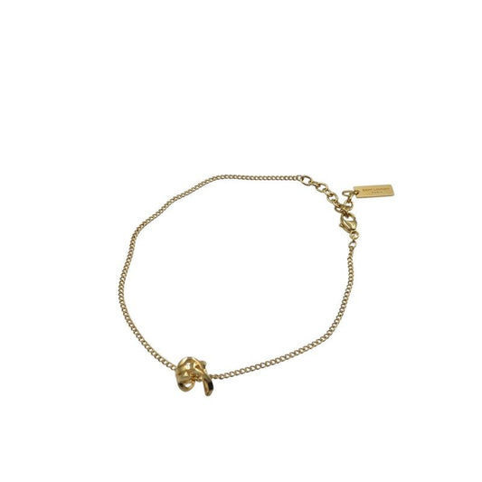 Saint Laurent Opium Monogram Twisted Metal Gold Bracelet 1496