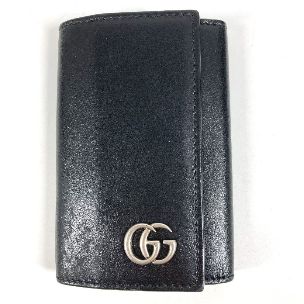 Gucci Key Case GG Logo Leather Black