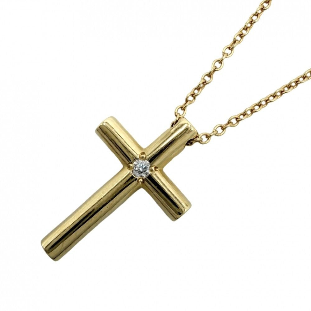 Tiffany & Co. Necklace Cross Pendant 18K YG