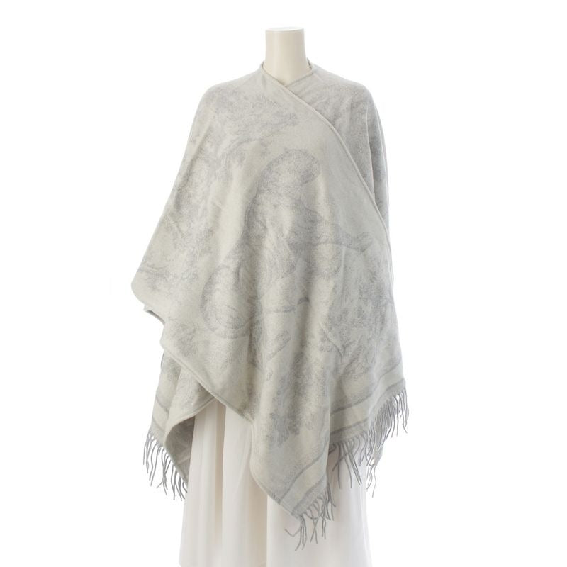 Christian Dior Cashmere Toile de Jouy Cape Poncho 21 Jou370 Zkdo Gray