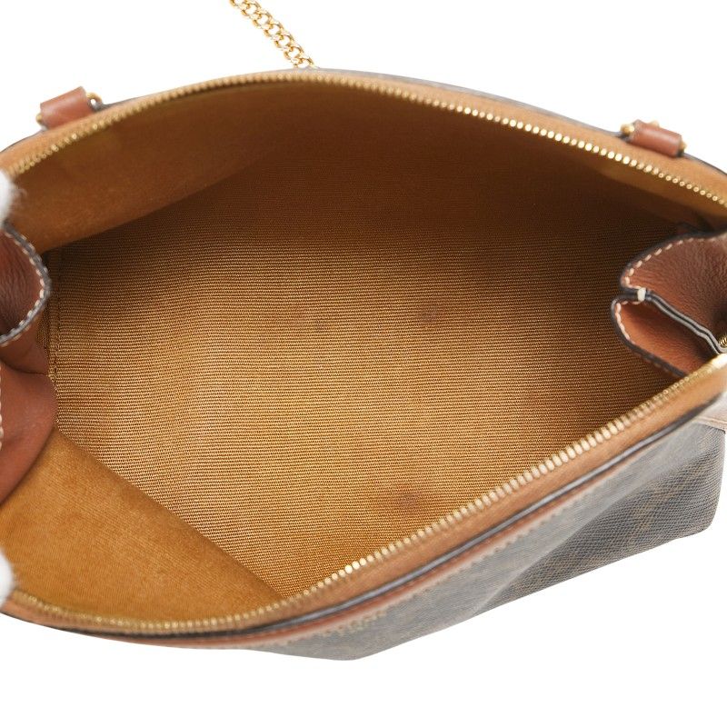 Celine Triomphe Black Brown PVC Leather Women's Celine