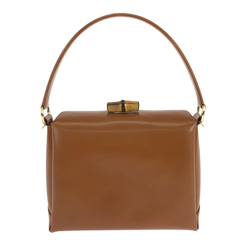 Gucci Vintage Bamboo Brown Gold Hardware Leather 000 926 0175 Handbag Shoulder