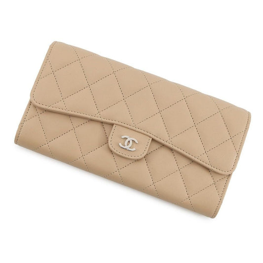 Chanel Wallet Quilted CC Logo Classic Long Flap Lambskin