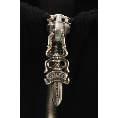 Chrome Hearts Not Calf Hair Leather Cross Patch Half Zip Sweatshirt XS — view 3