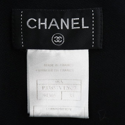 Chanel Tight High Waist 08A P33857v12627 Wool Black Women's Skirt