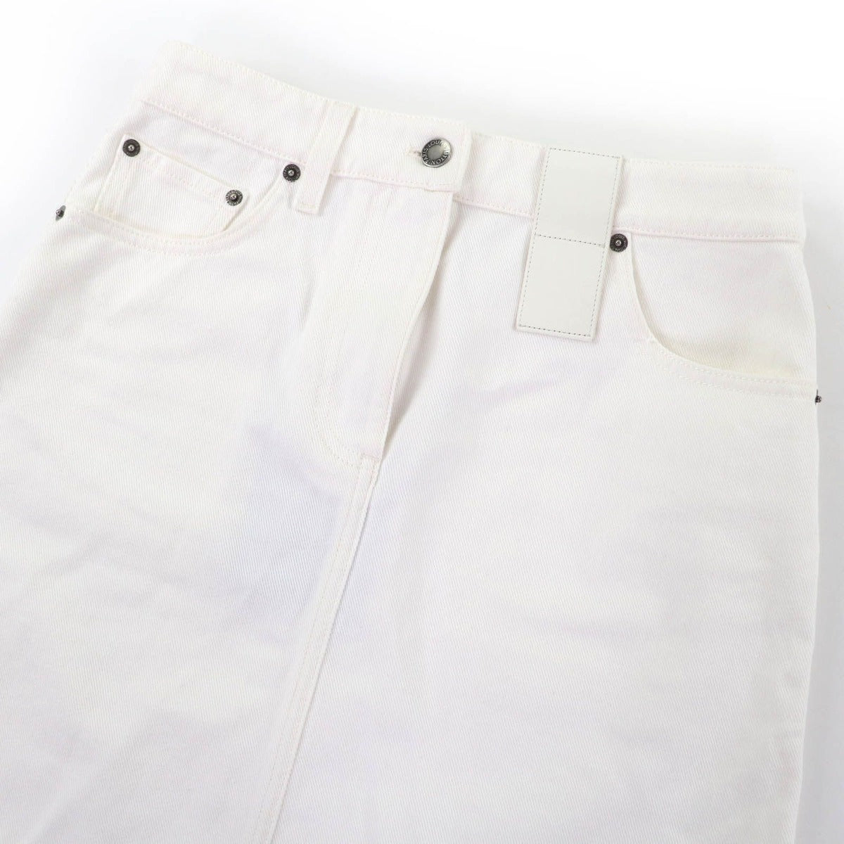 Louis Vuitton Cotton Frayed Hem Denim Skirt White 36 — view 4