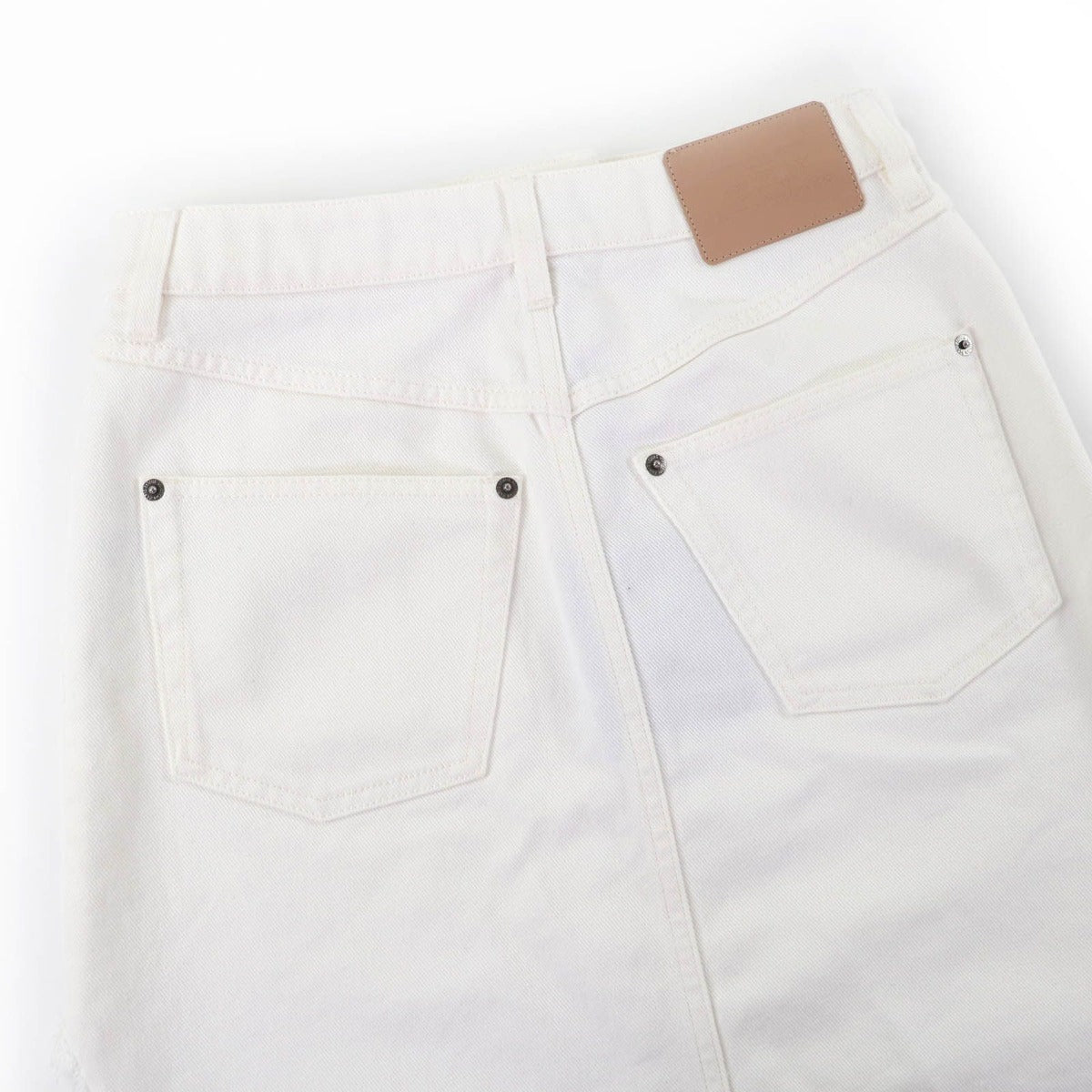 Louis Vuitton Cotton Frayed Hem Denim Skirt White 36 — view 6